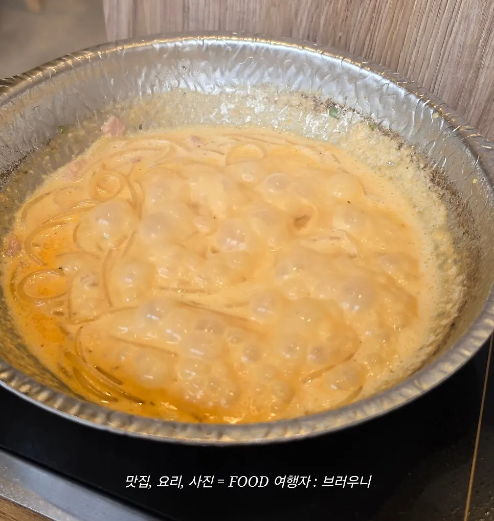 Finished thick and creamy cream mala pasta