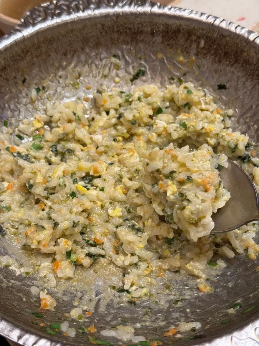 Juk de huevo terminado como plato de cierre