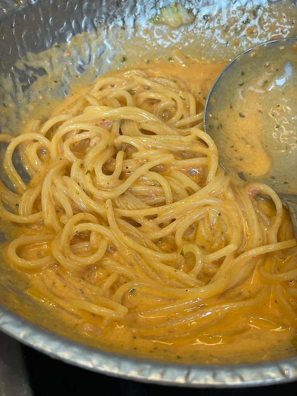 Tingling mala cream pasta finish
