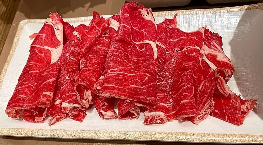 우목심과 추가한 야채 우삼겹 세트