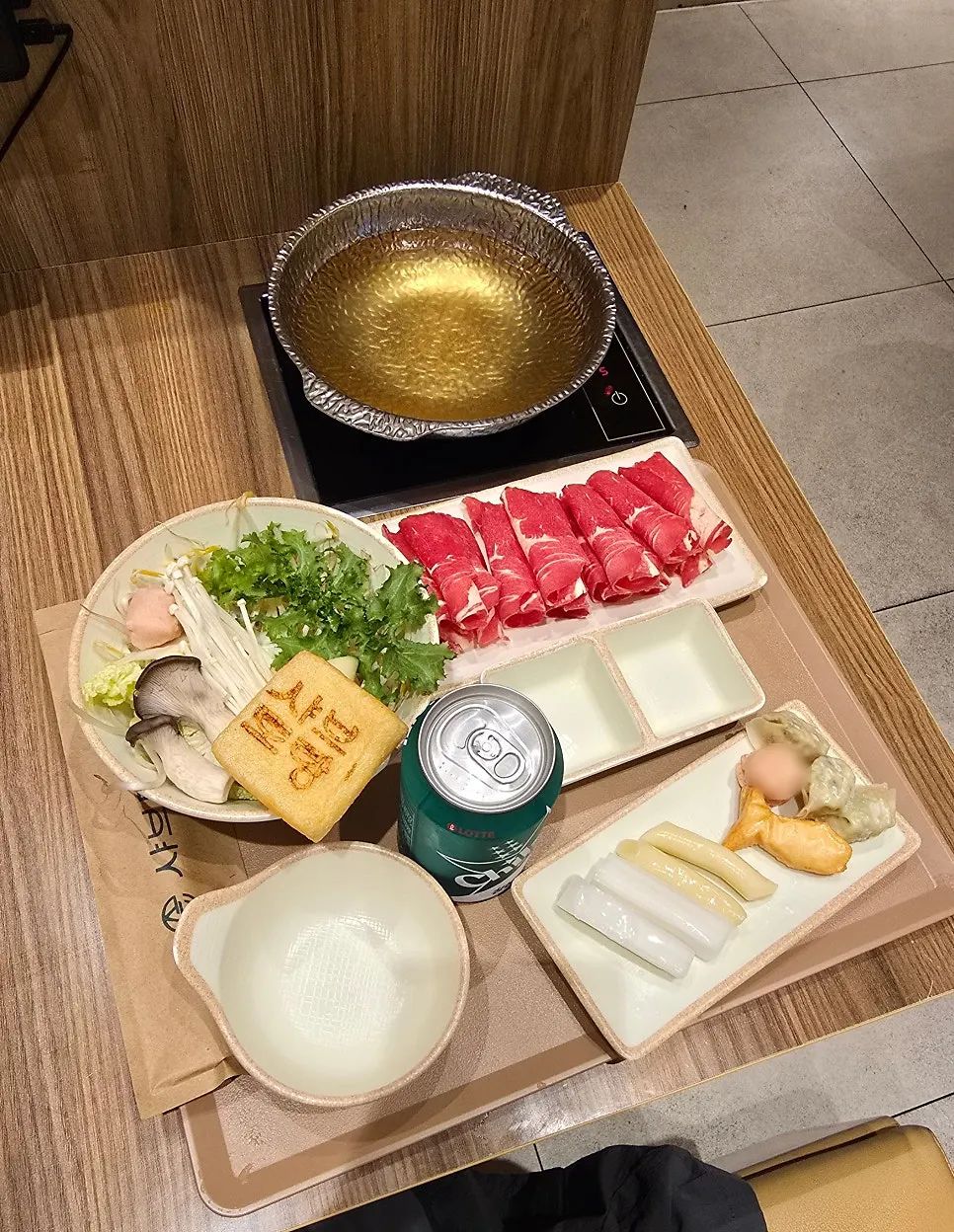 Extra beef chuck cooking in the broth