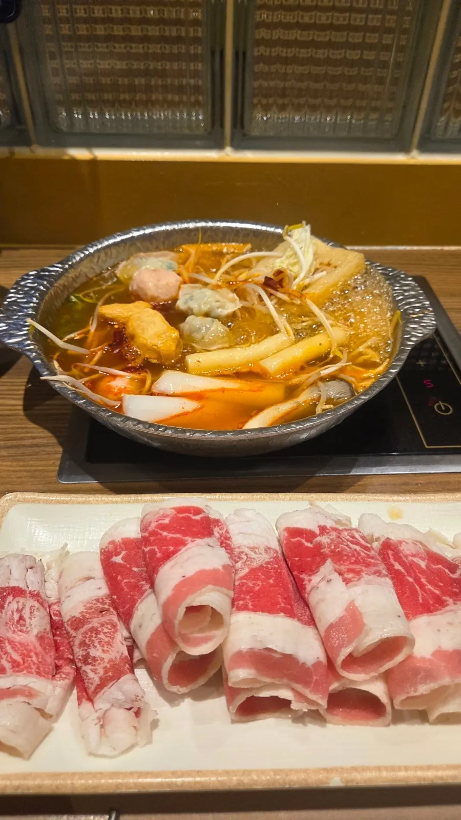 Pot of mala shabu-shabu broth