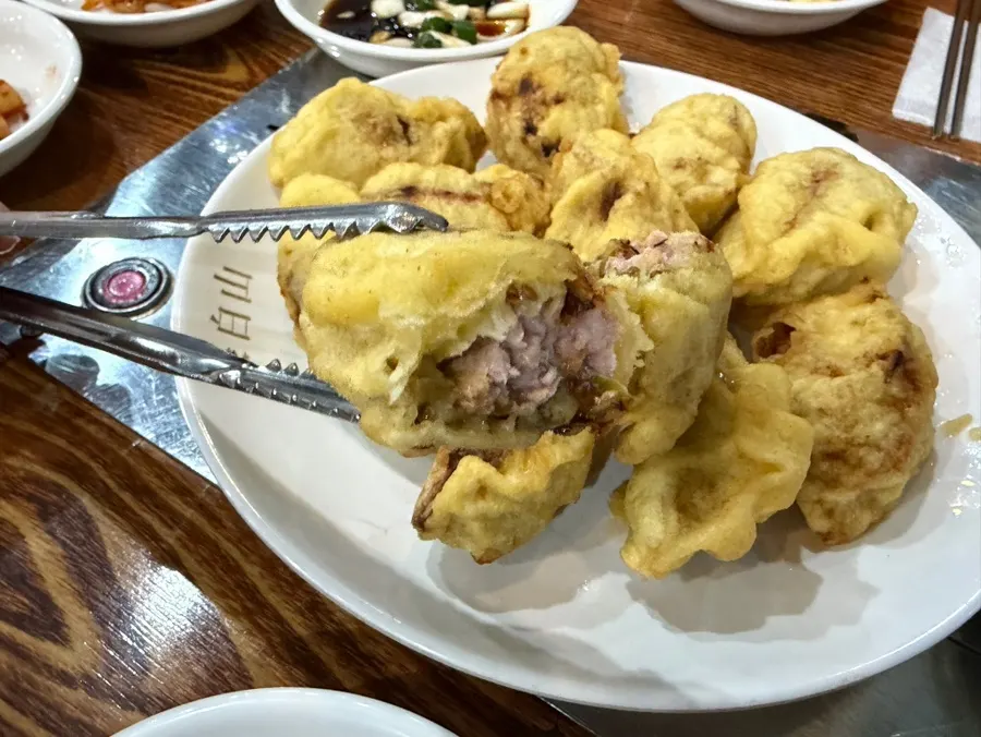 Eggplant pork fritter with crispy batter