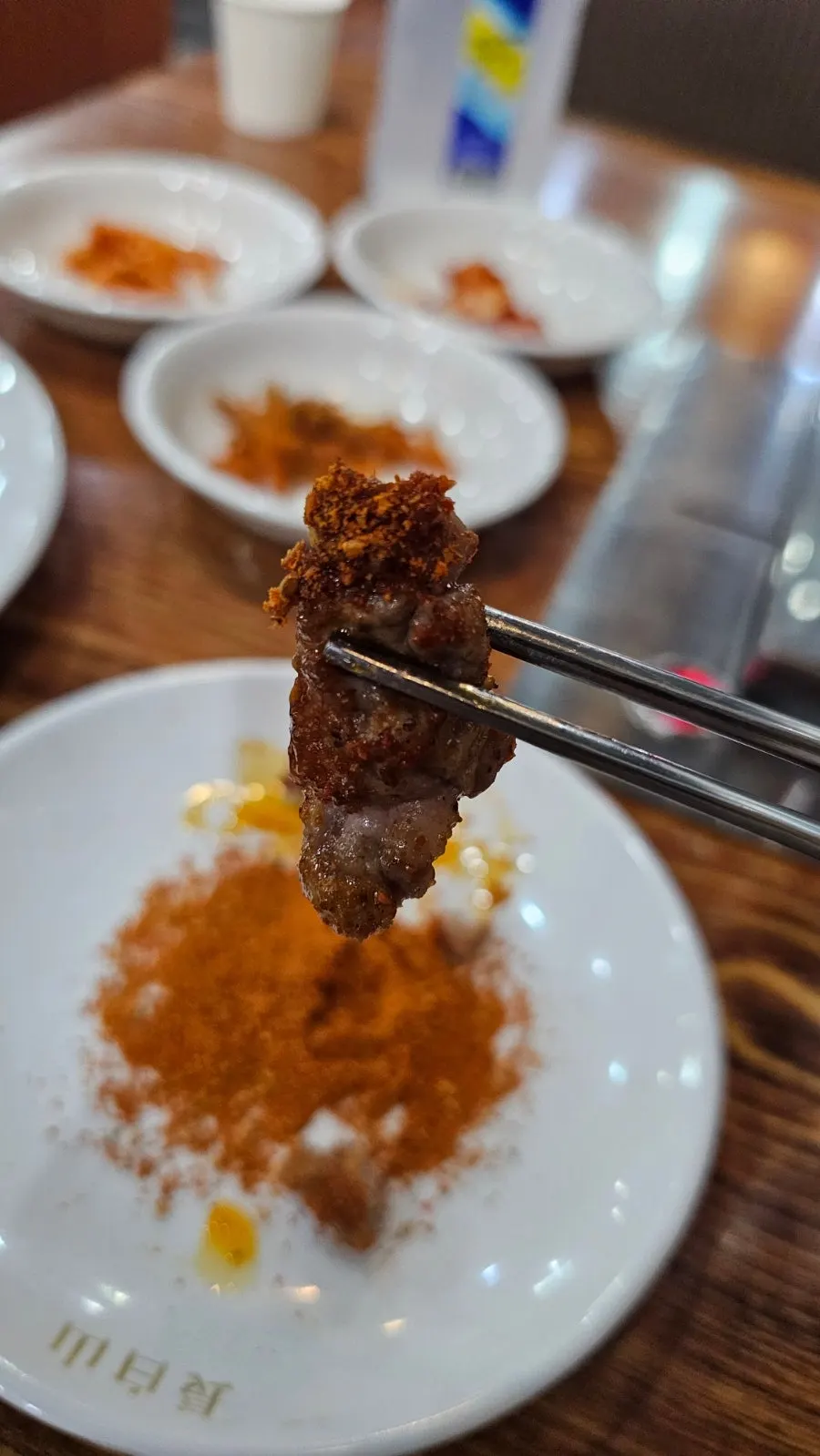 Close-up of juicy lamb skewers
