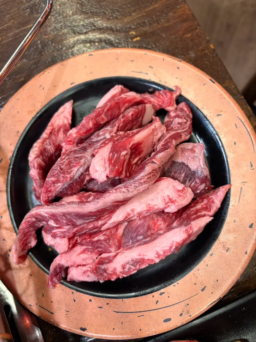 Plate of ordered salt-grilled beef rib