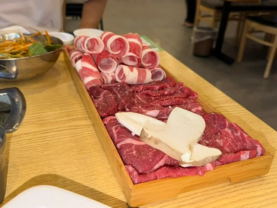Assorted beef platter on a large tray