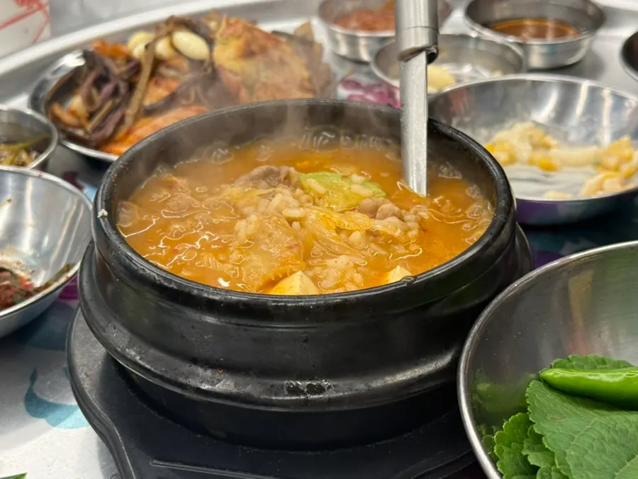 Doenjang rice with beef brisket, broth soaked in