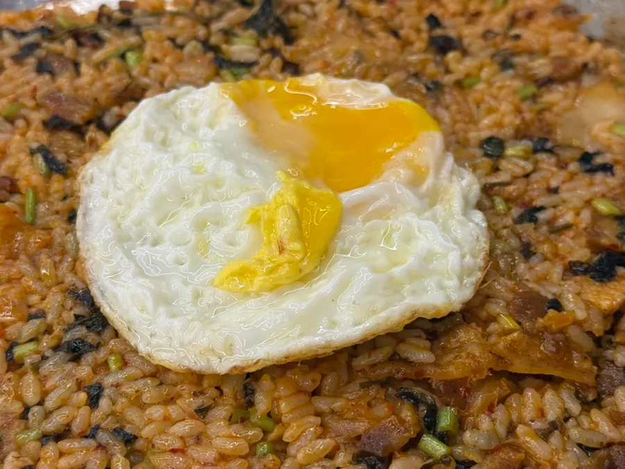 Table spread with the fried rice