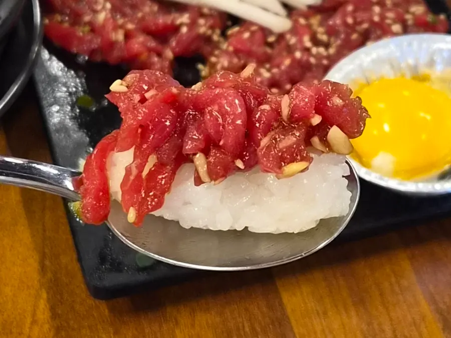 Half-and-half beef rib platter spread