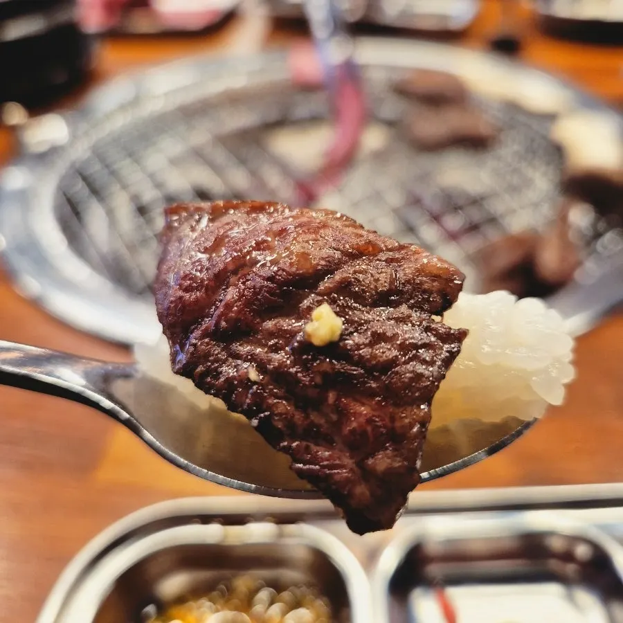 A piece of beef on lettuce for a wrap