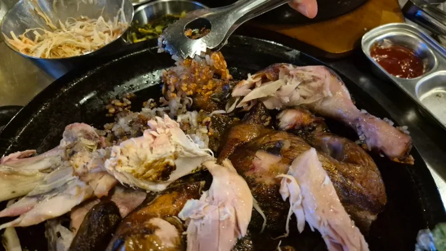 Pre-cut tender chicken breast served on the side