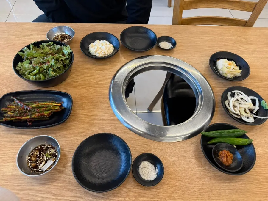 Side dishes and sauce set on the table