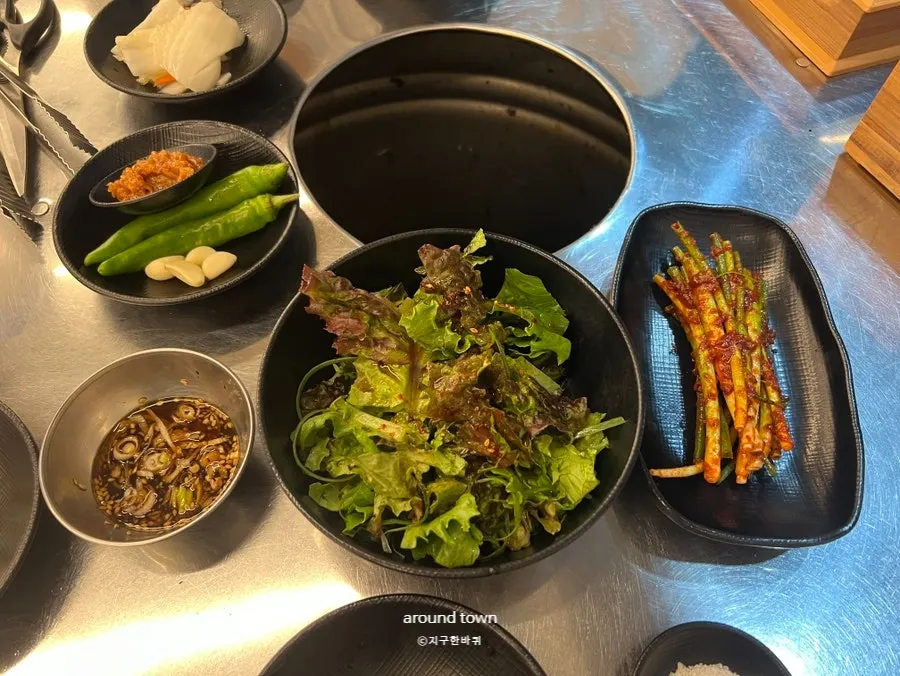 100% 토종한우 갈빗살 상차림 가로 컷