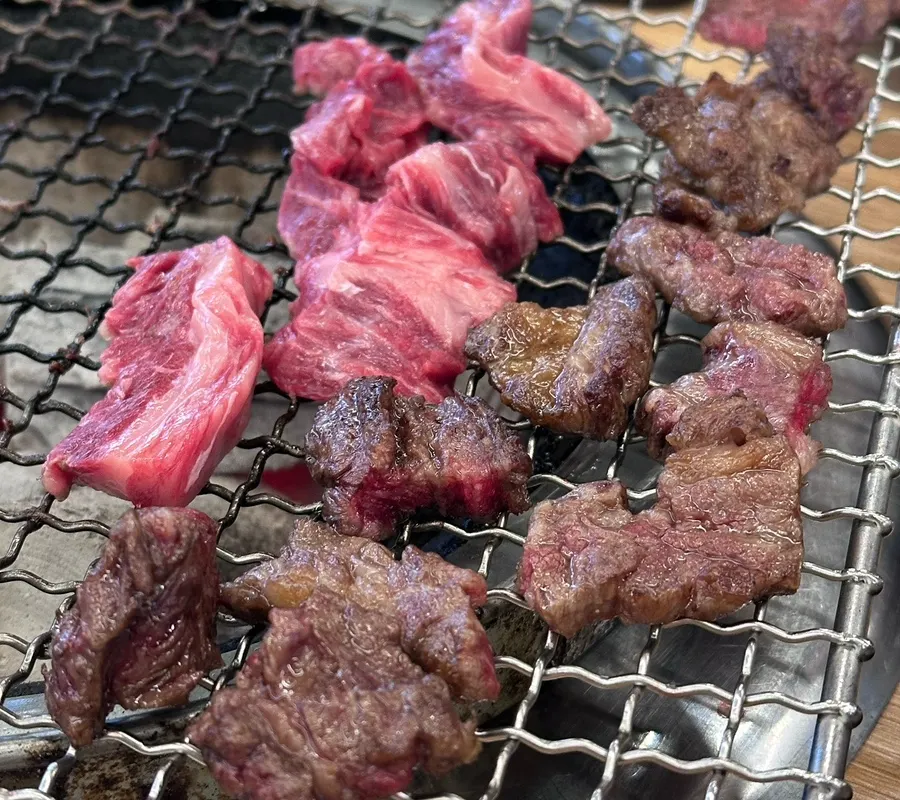 장프로한우갈빗살 한우 한 상 전체 모습