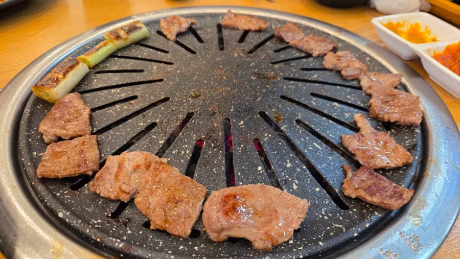 Extra plate of meat from Jangsodam's all-you-can-eat buffet