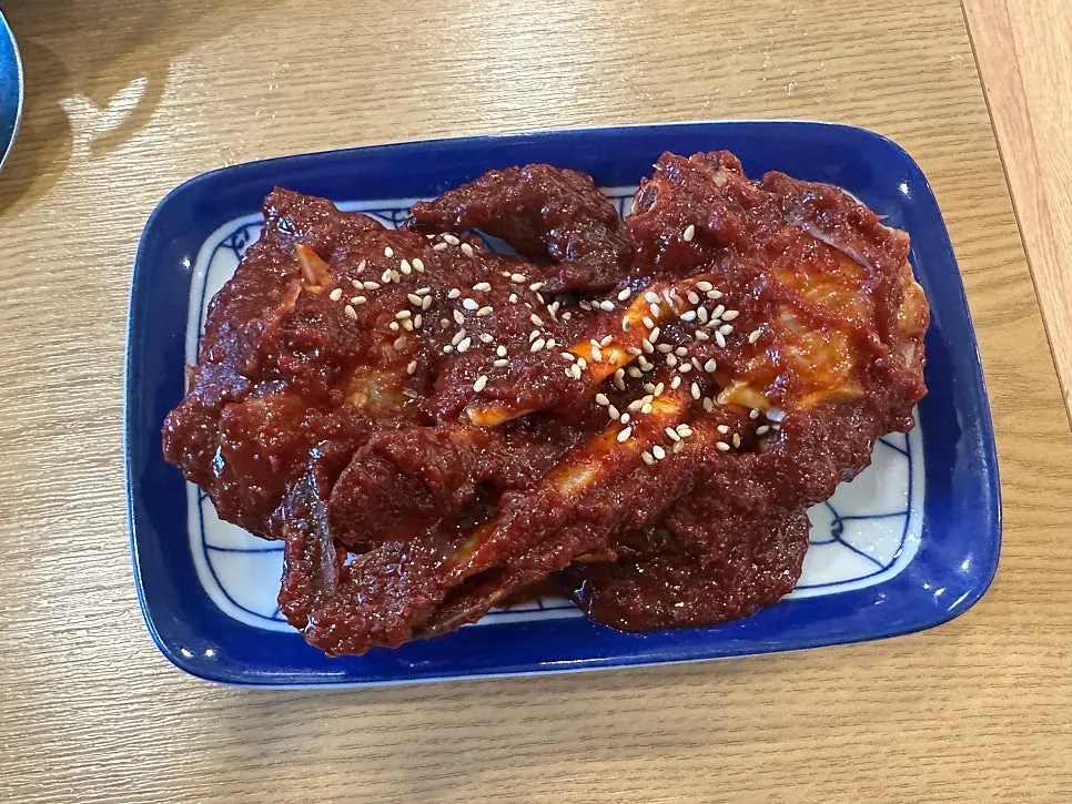 A plate of seasoned crab