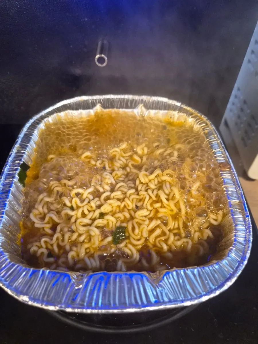 Han River ramyeon cooked at the table
