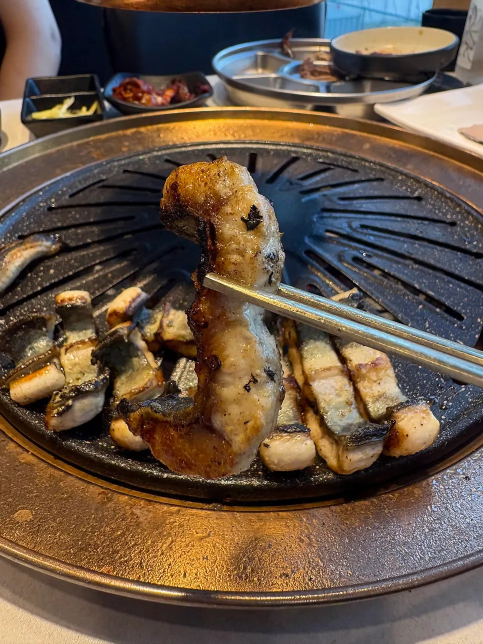 Eel grilled crisp on the outside
