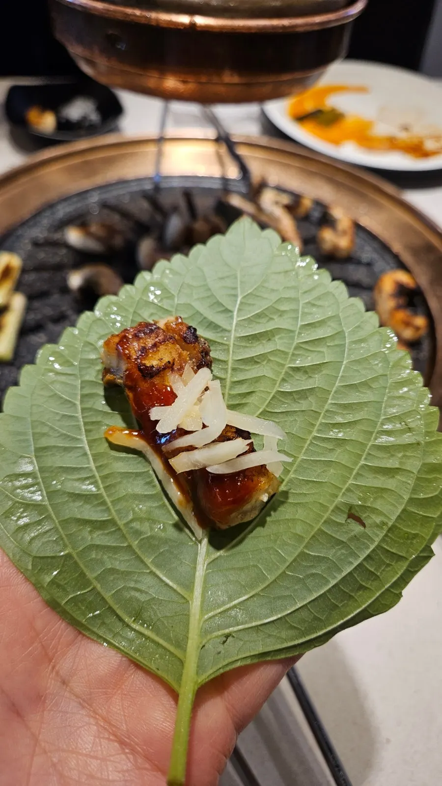 A golden-grilled piece of eel