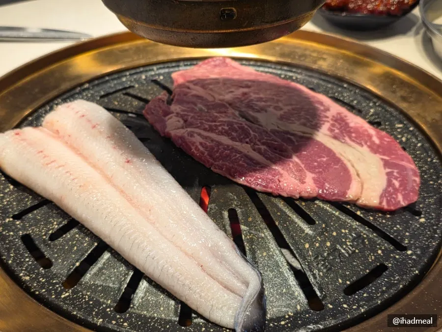 Eel and pork loin served as part of Set B