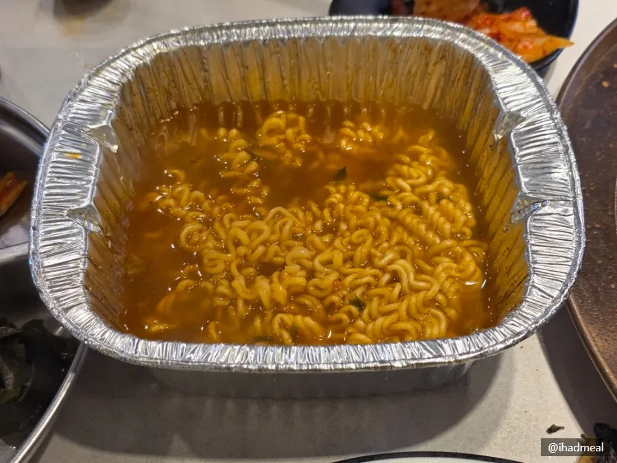 Han River ramyeon boiled and eaten as dessert