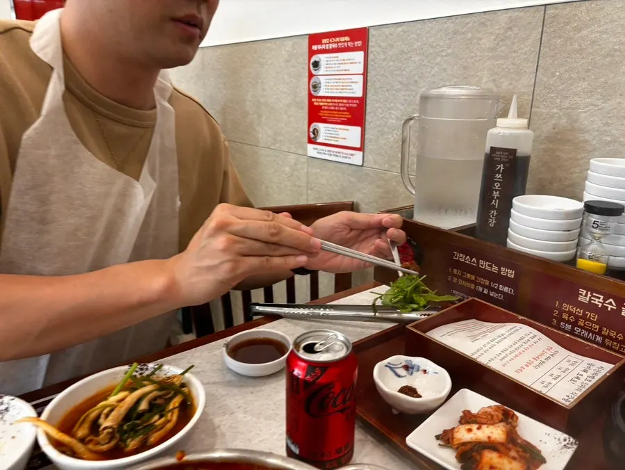 Chadol brisket shabu meat dipped into the boiling broth