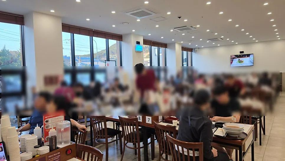 장원갑칼국수 용인기흥점 매장 내부 전경