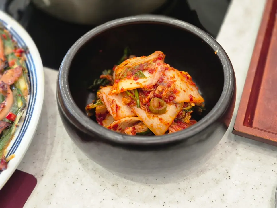 Kalguksu noodles cooking in the broth