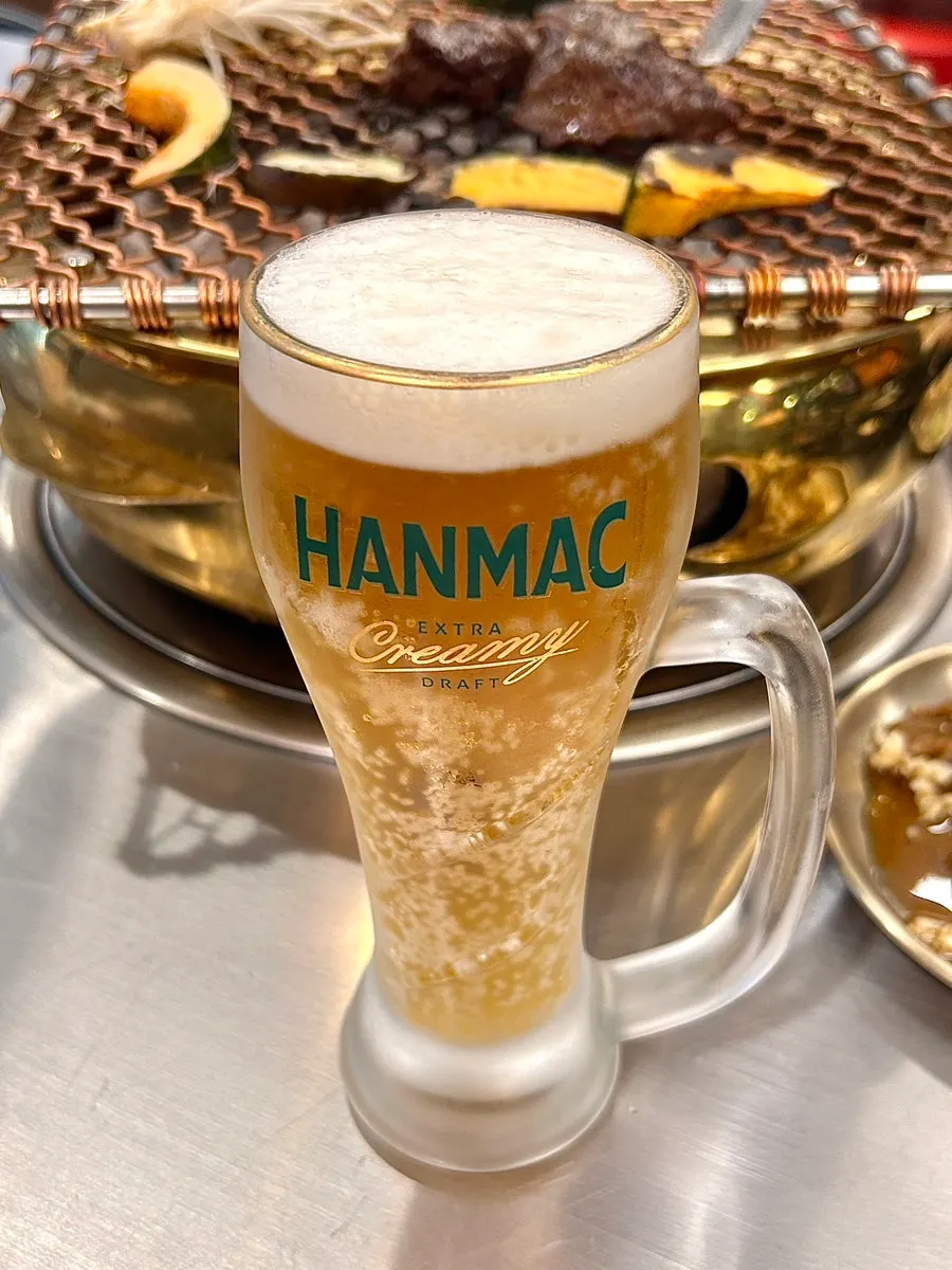Draft beer in a small glass