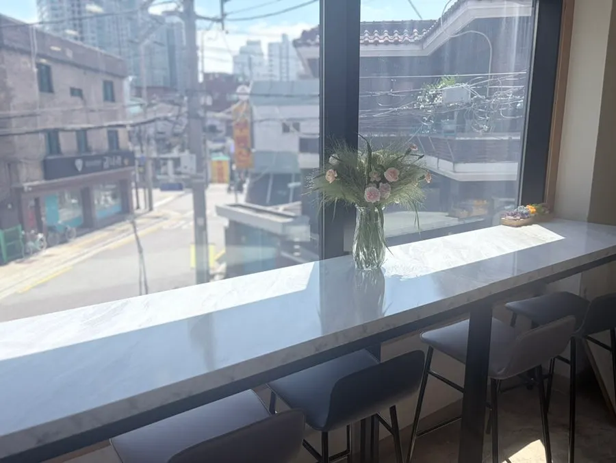 Various café seating from solo to large group tables