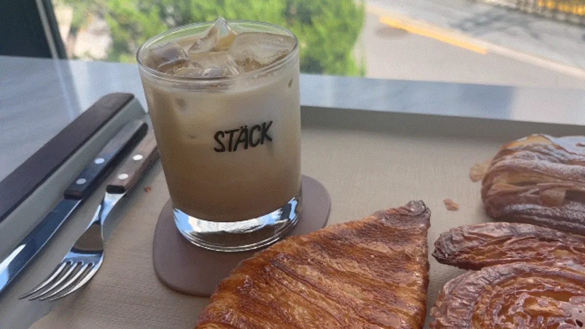 Pastry with crisp exterior and moist, layered interior