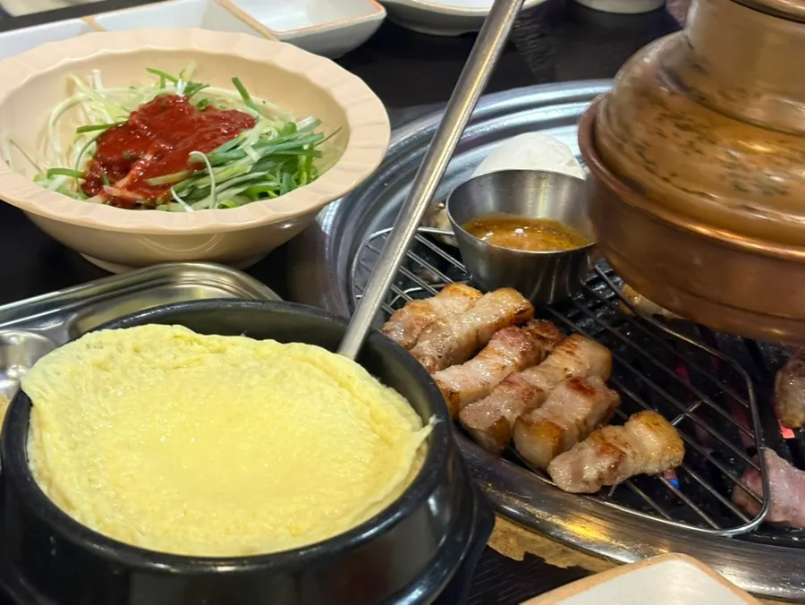 Meat finished through the staff grilling service