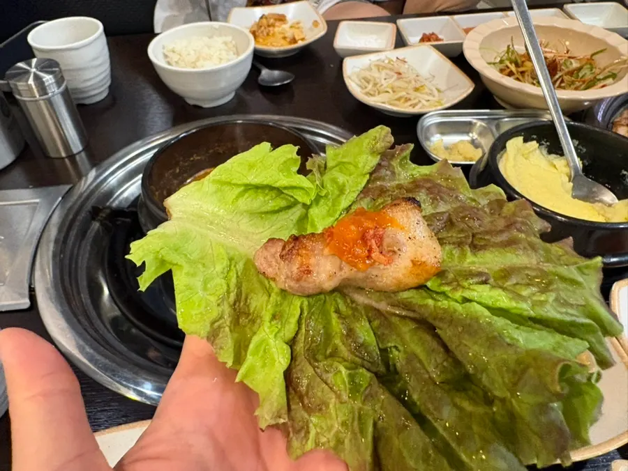 Dedicated doenjang jjigae burner at the table