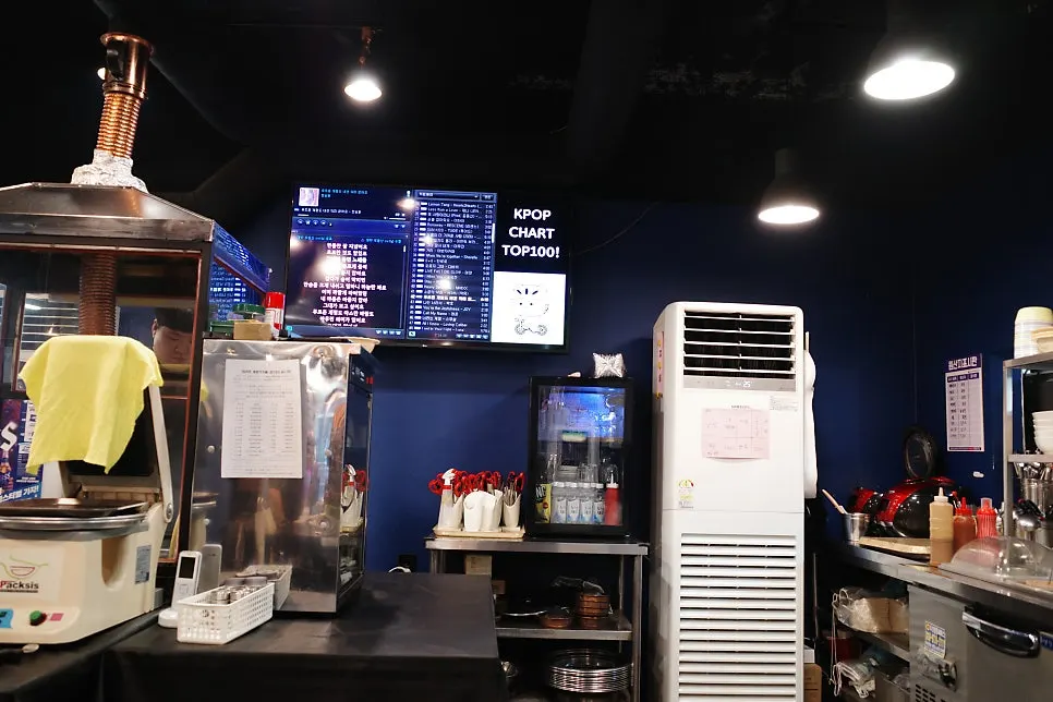 Clean restaurant interior with ventilation ducts installed