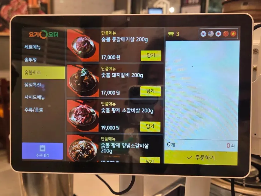 Restaurant wall menu board