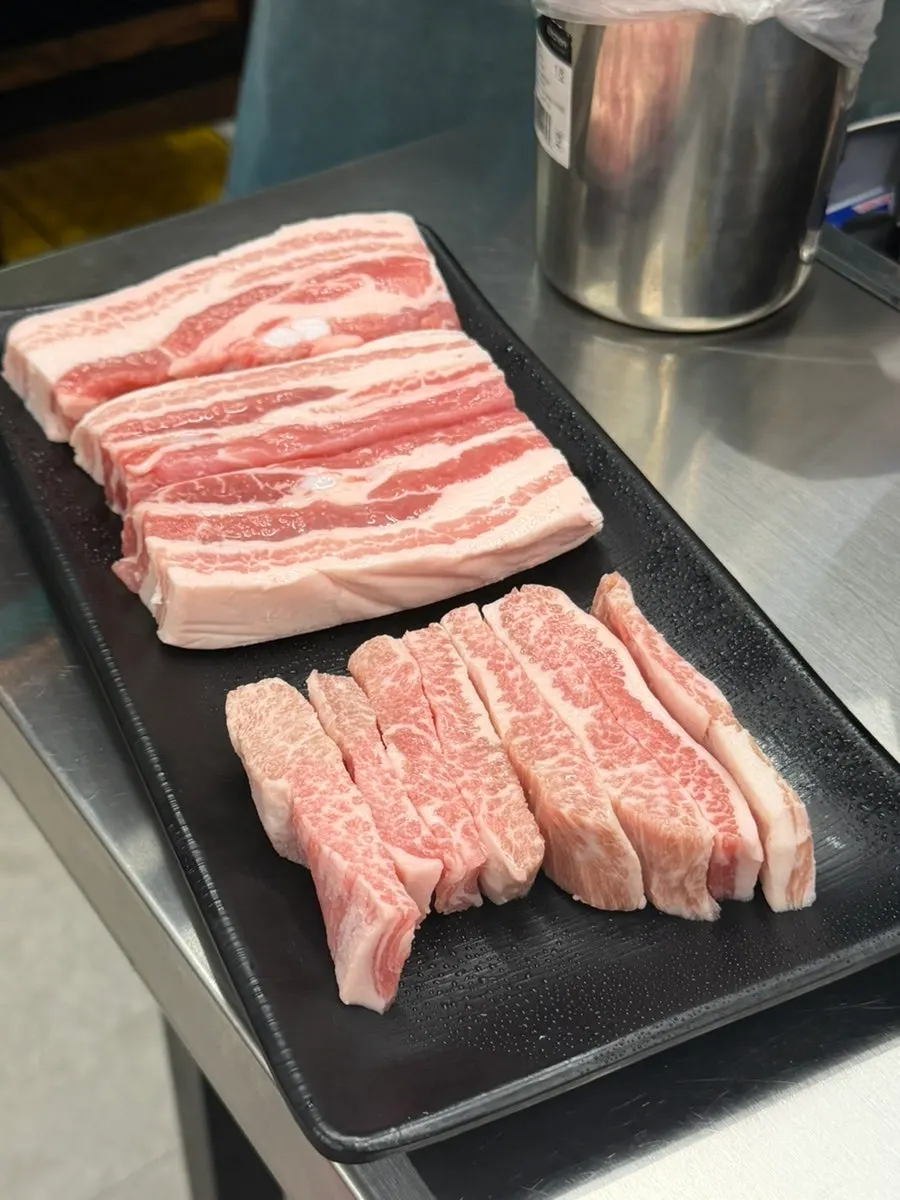 First order of pork belly and pork jowl