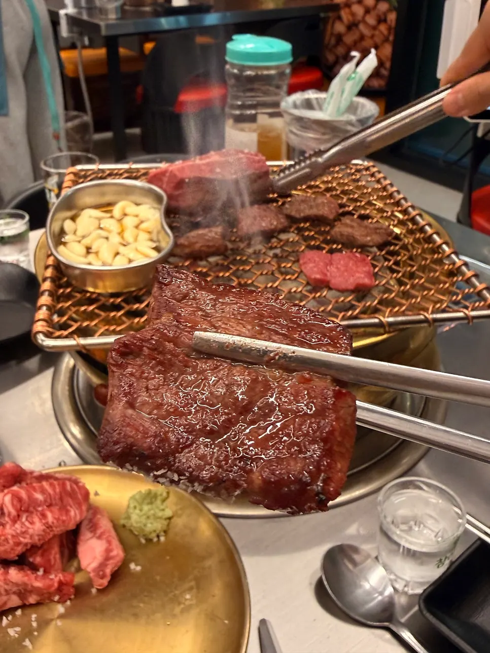 Whole cuts of skirt steak, flat iron, and short rib