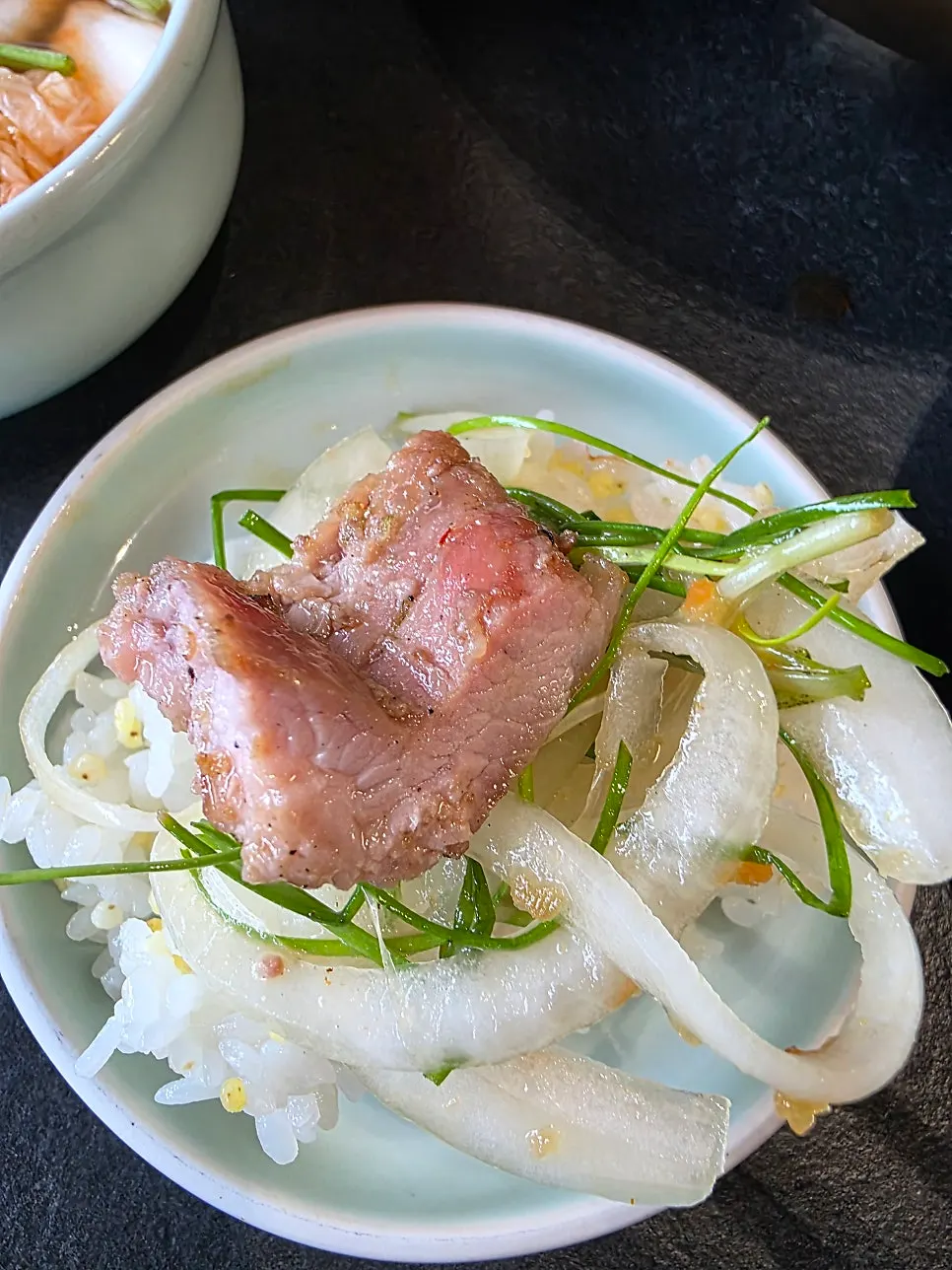 Pork galbi paired with white rice