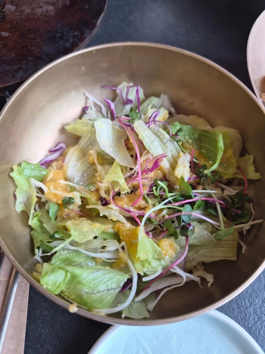Salad served with the meal