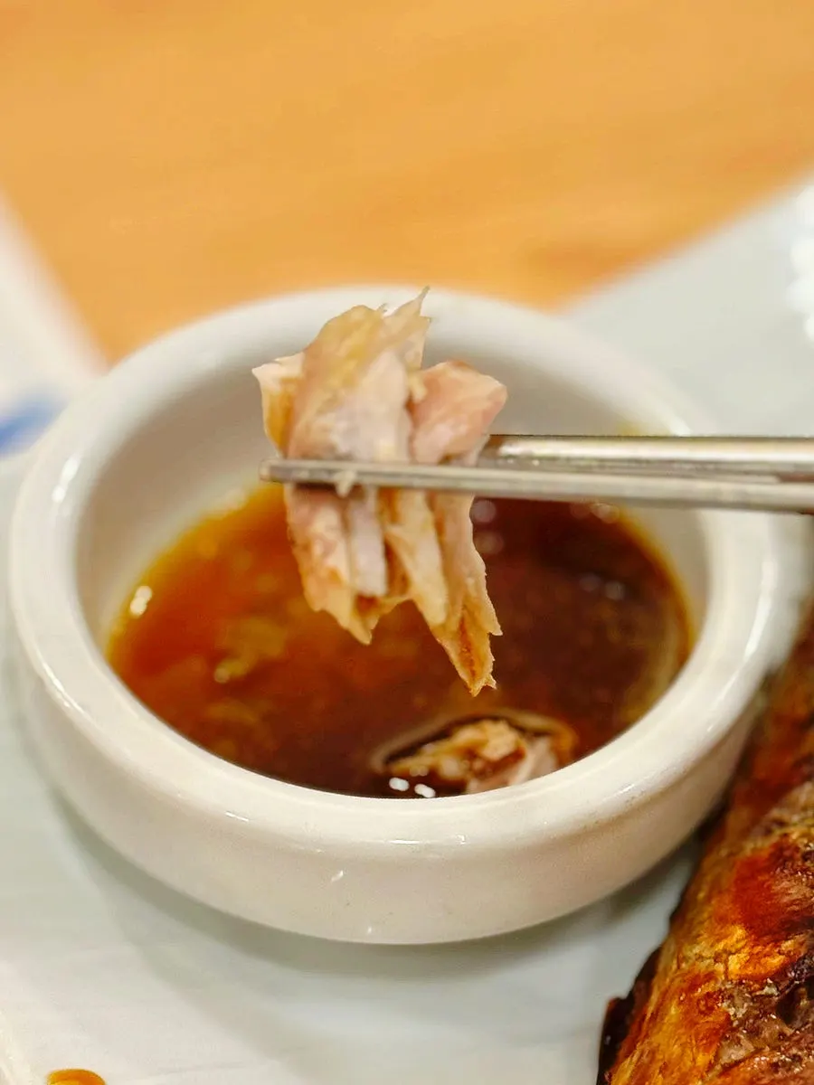 Grilled mackerel with moist interior