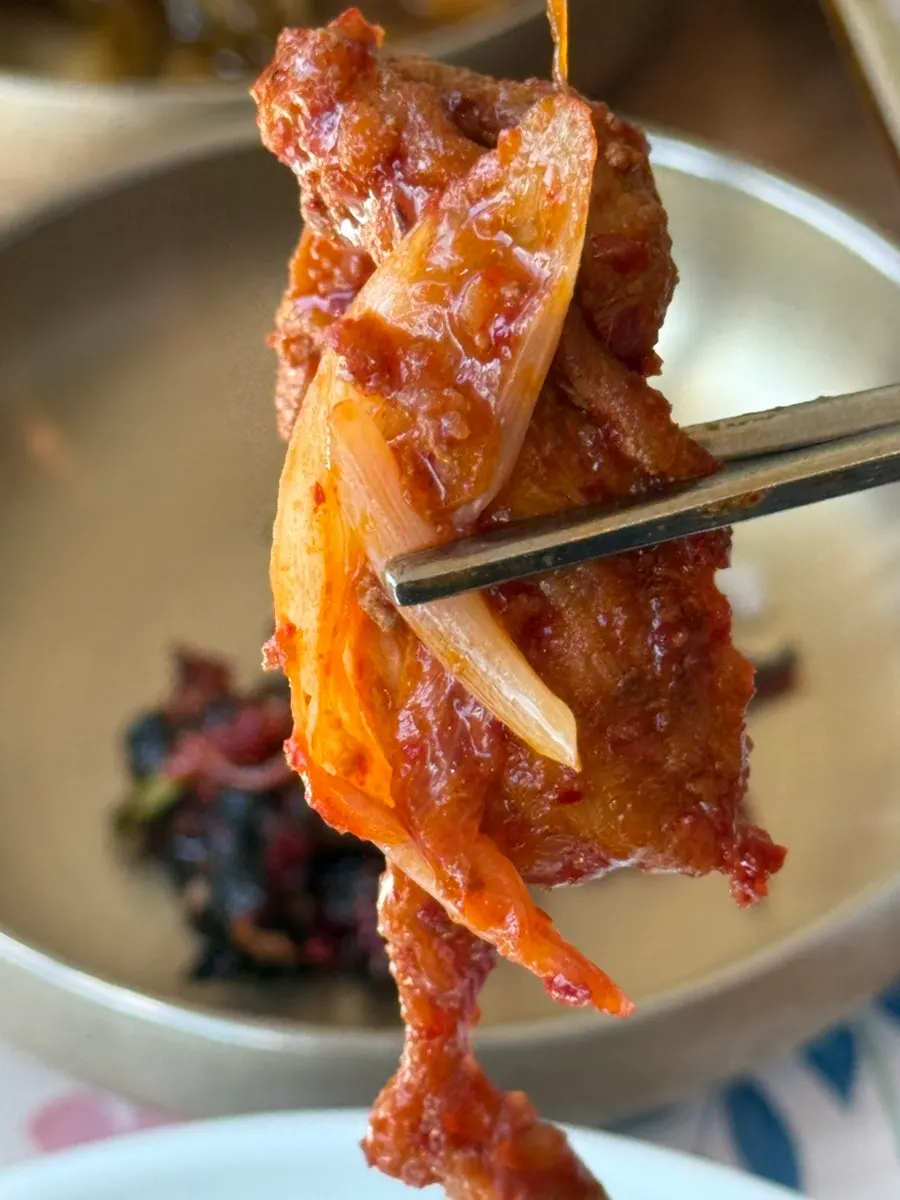 Bulbeombeok jeyuk soaked in seasoning