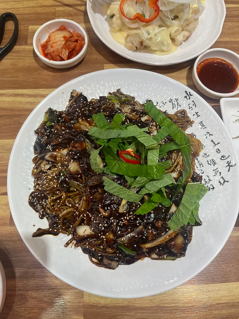 Tray jjajang with seafood