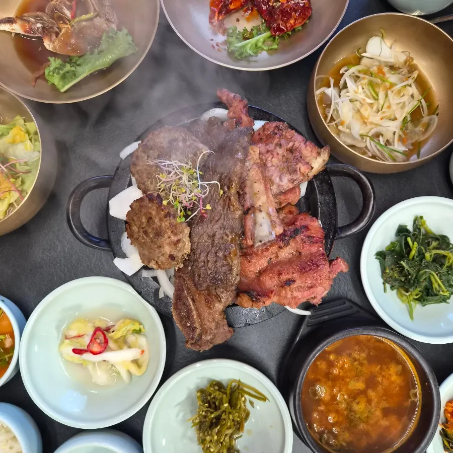 제천 더진지 리솜백운점 숯불갈비 한상