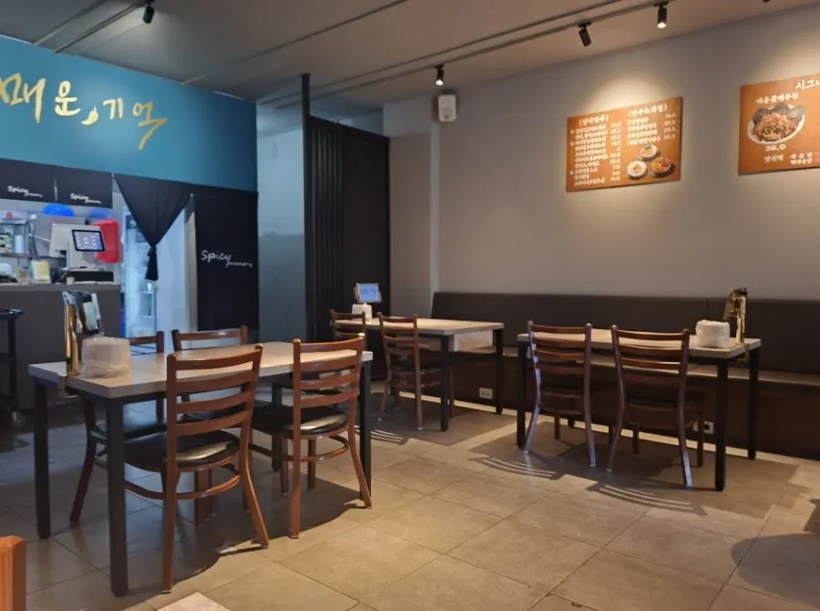 Restaurant interior with soft lighting