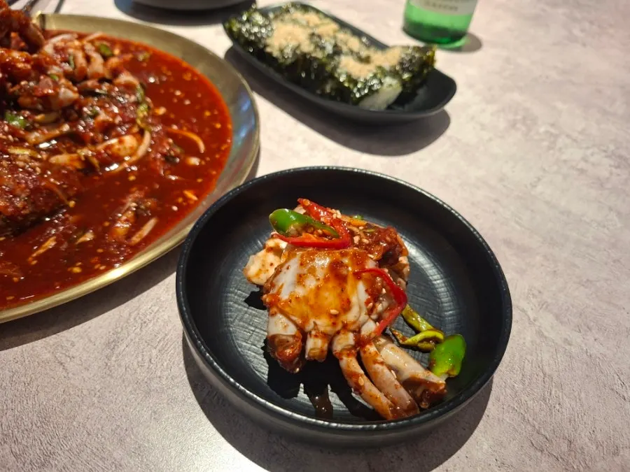 Marinated crab ordered at the spicy level