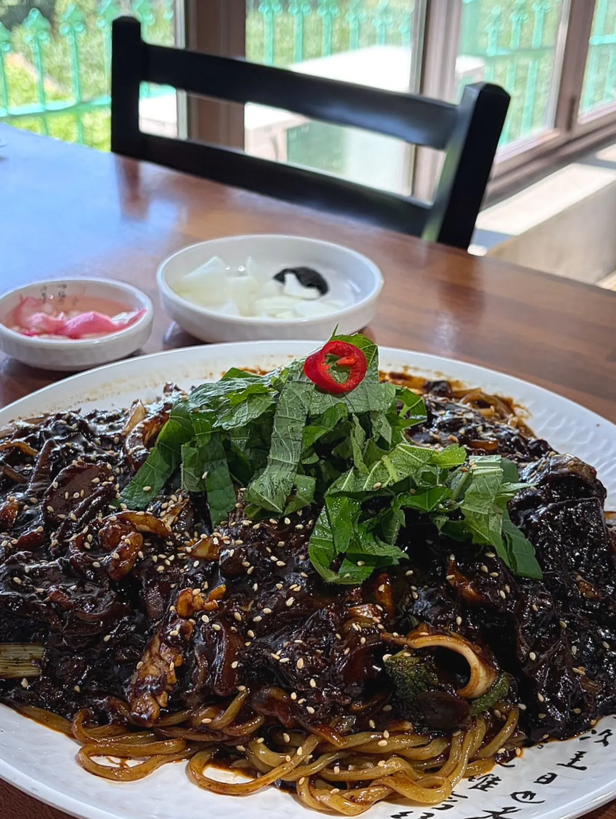 Platter jjajang noodles with rich sauce
