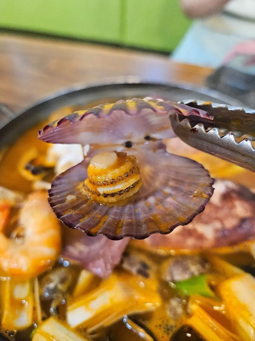 A peeled, springy shrimp
