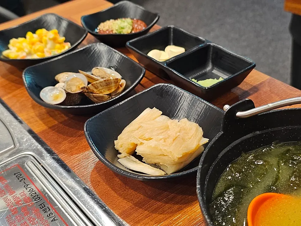Basic table setting at the sashimi restaurant