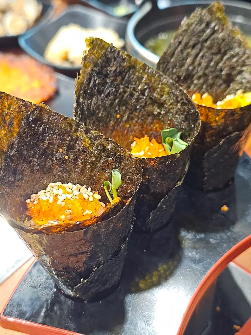 Red sea bream with maki rolls