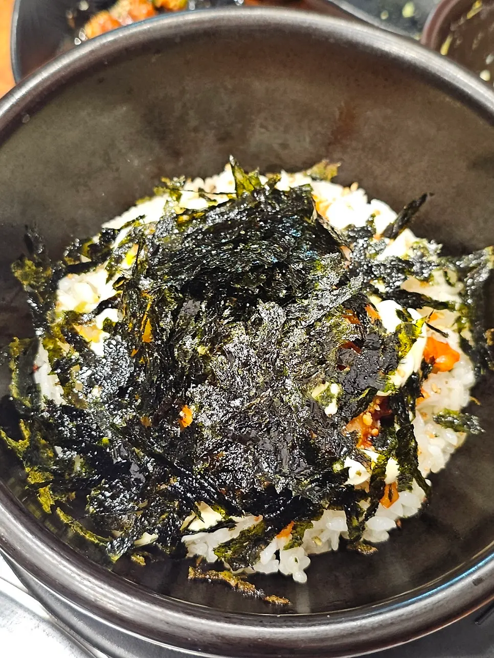 Fish roe rice and spicy fish stew to finish